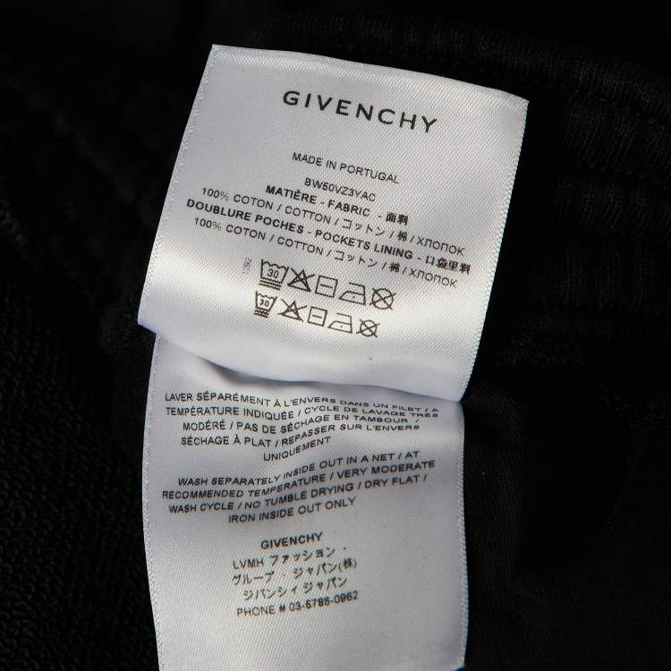 Pre Owned Givenchy Black Logo Print Cotton Joggers  XS 