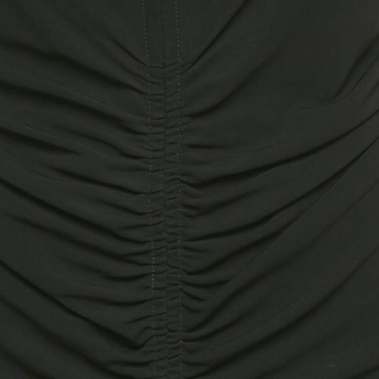 Pre Owned Givenchy Black Stretch Crepe Ruched Mini Dress S