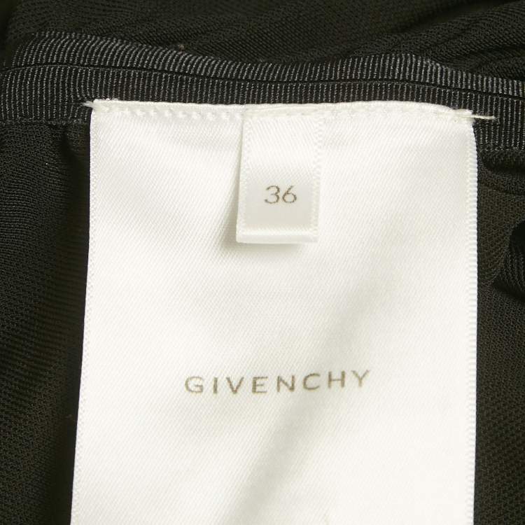 Pre Owned Givenchy Black Stretch Crepe Ruched Mini Dress S