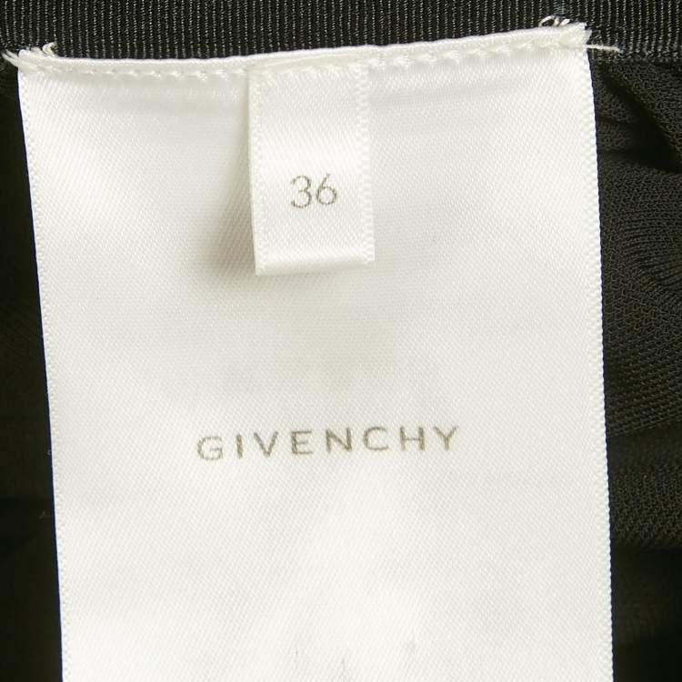 Pre Owned Givenchy Black Stretch Crepe Ruched Mini Dress S