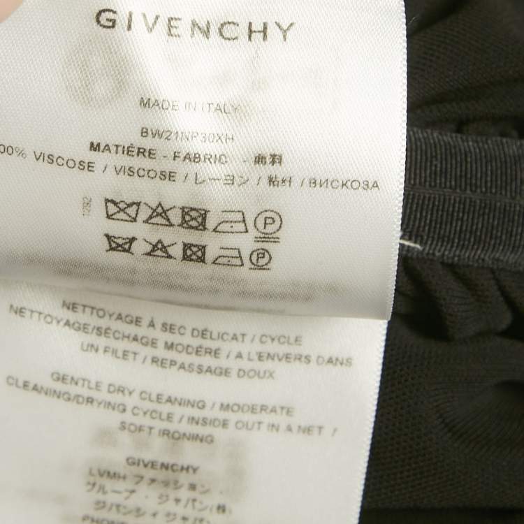 Pre Owned Givenchy Black Stretch Crepe Ruched Mini Dress S