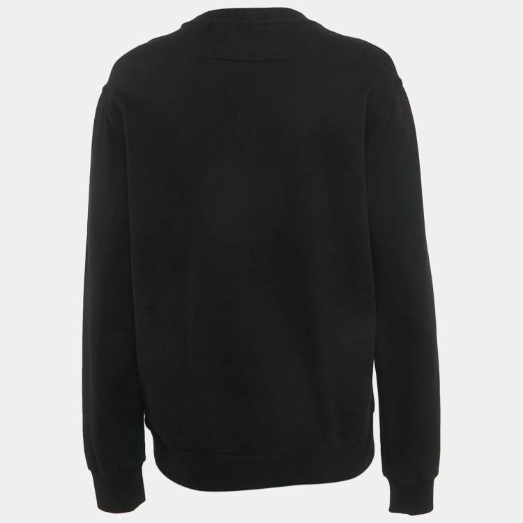 Pre Owned Givenchy Black Love Print Cotton Sweatshirt S