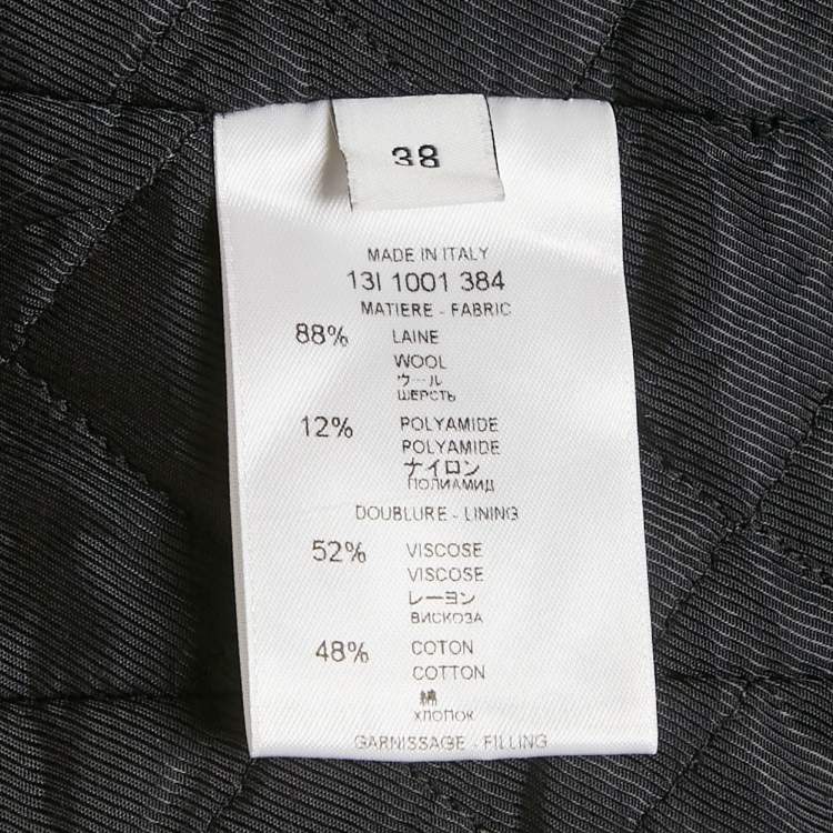 Pre Owned Givenchy Black Floral Print Felt Zip-Up Jacket M