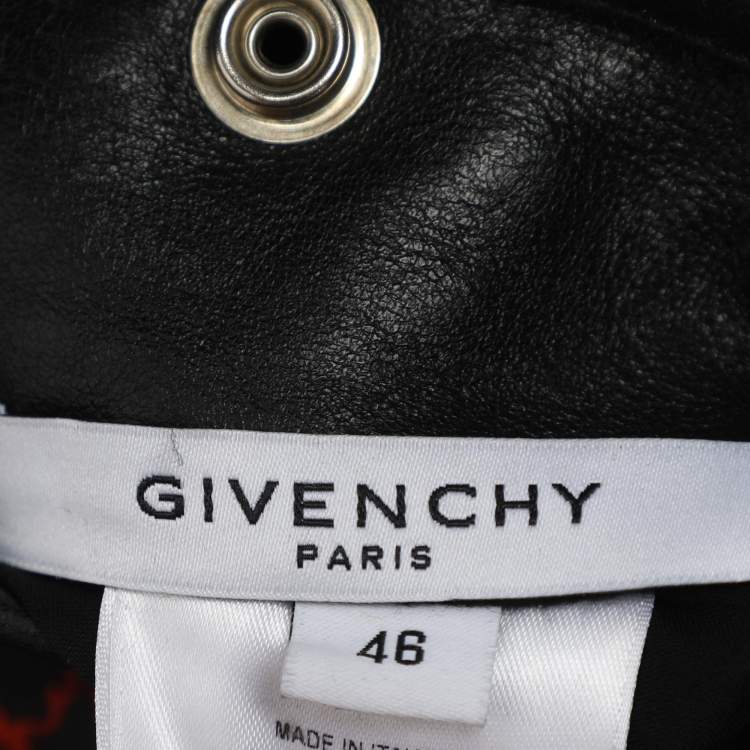 Pre Owned Givenchy Black Leather Biker Jacket XL
