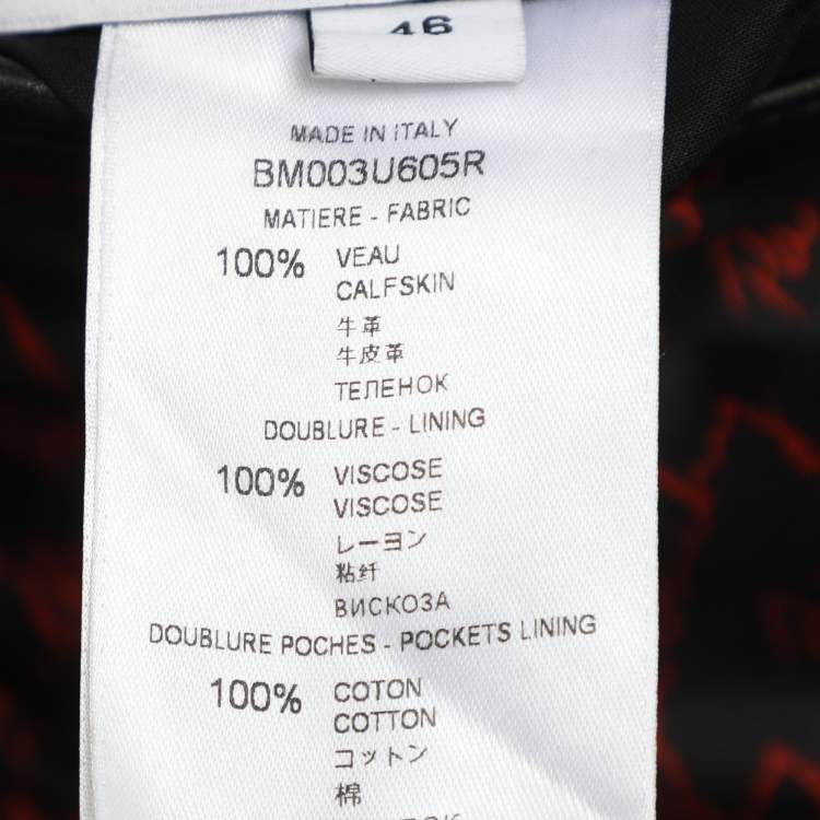 Pre Owned Givenchy Black Leather Biker Jacket XL