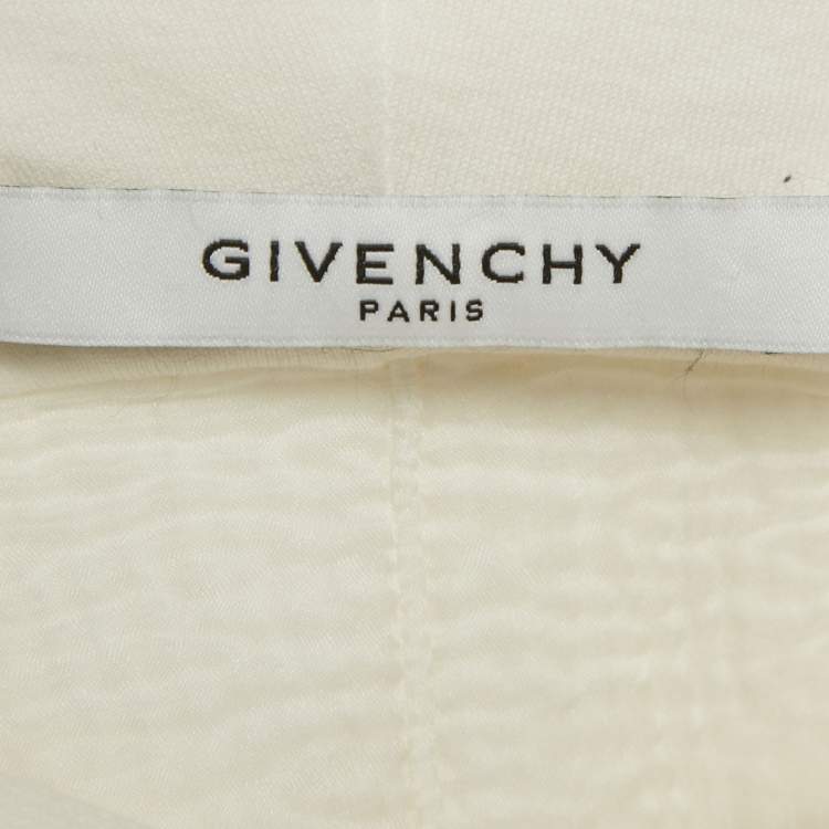 Pre Owned Givenchy White Logo Print Distressed Oversize Hoodie XS 