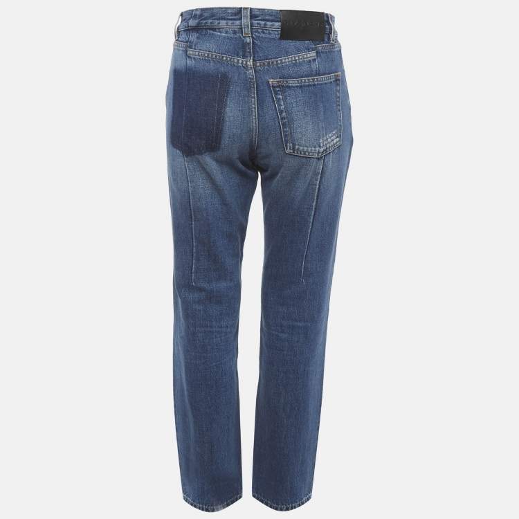 Pre Owned Givenchy Blue Denim Mid-Rise Straight Leg Jeans S/Waist 27"