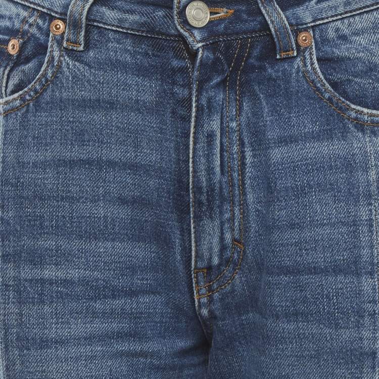 Pre Owned Givenchy Blue Denim Mid-Rise Straight Leg Jeans S/Waist 27"