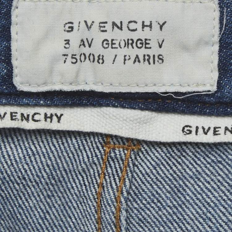 Pre Owned Givenchy Blue Denim Mid-Rise Straight Leg Jeans S/Waist 27"
