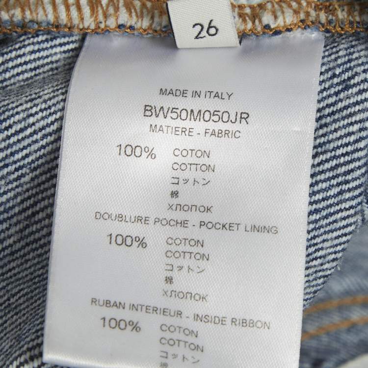 Pre Owned Givenchy Blue Denim Mid-Rise Straight Leg Jeans S/Waist 27"