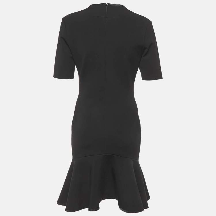Pre Owned Givenchy Black Stretch Knit Flounce Mini Dress M