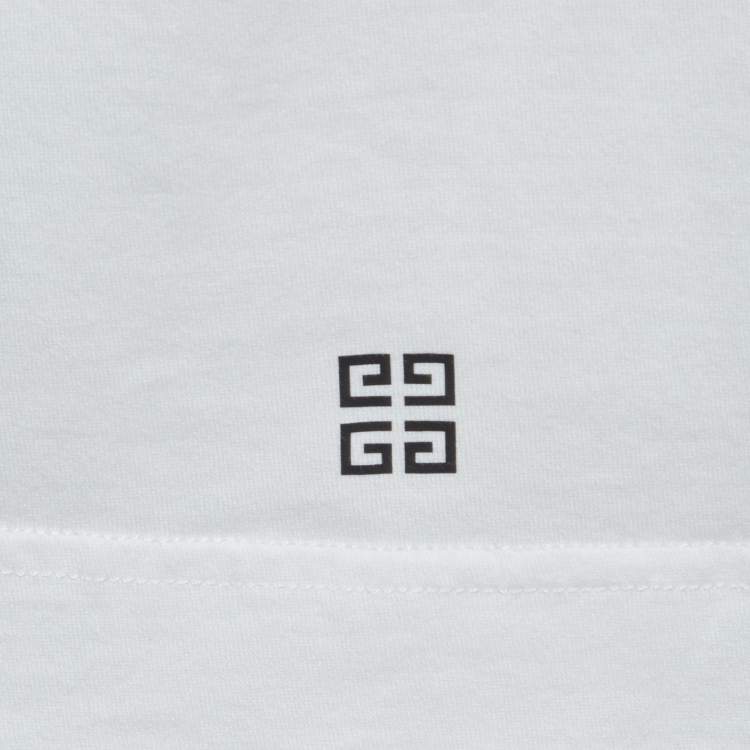Pre Owned Givenchy White Logo Print Cotton Short Sleeve T-Shirt XS