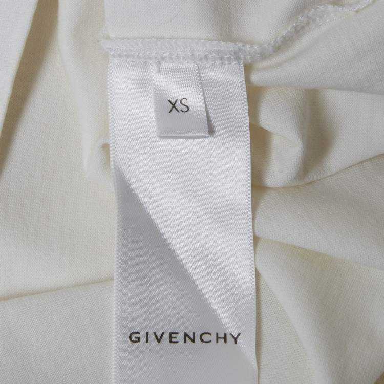 Pre Owned Givenchy White Logo Print Cotton Short Sleeve T-Shirt XS