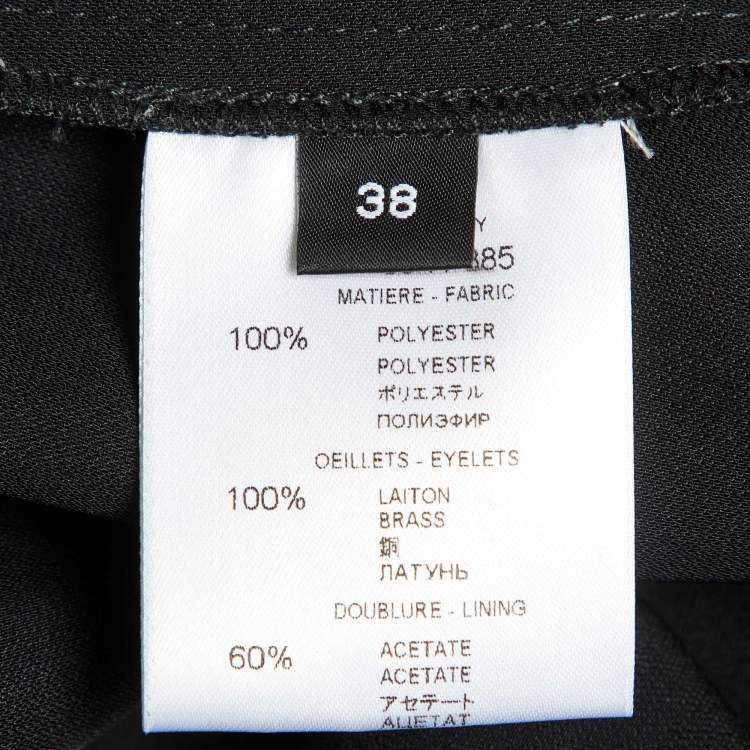 Pre Owned Givenchy Black Crepe Eyelet Detail Trousers M