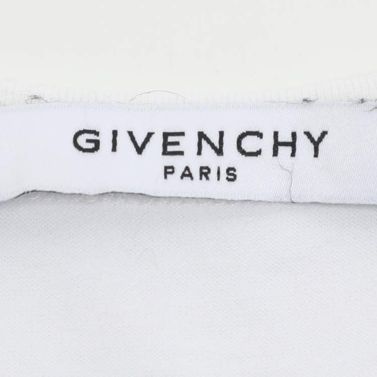 Pre Owned Givenchy White Jersey Heart Logo Embroidered T-Shirt M