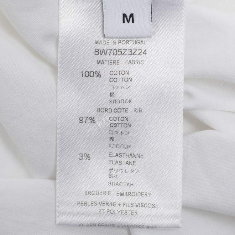 Pre Owned Givenchy White Jersey Heart Logo Embroidered T-Shirt M