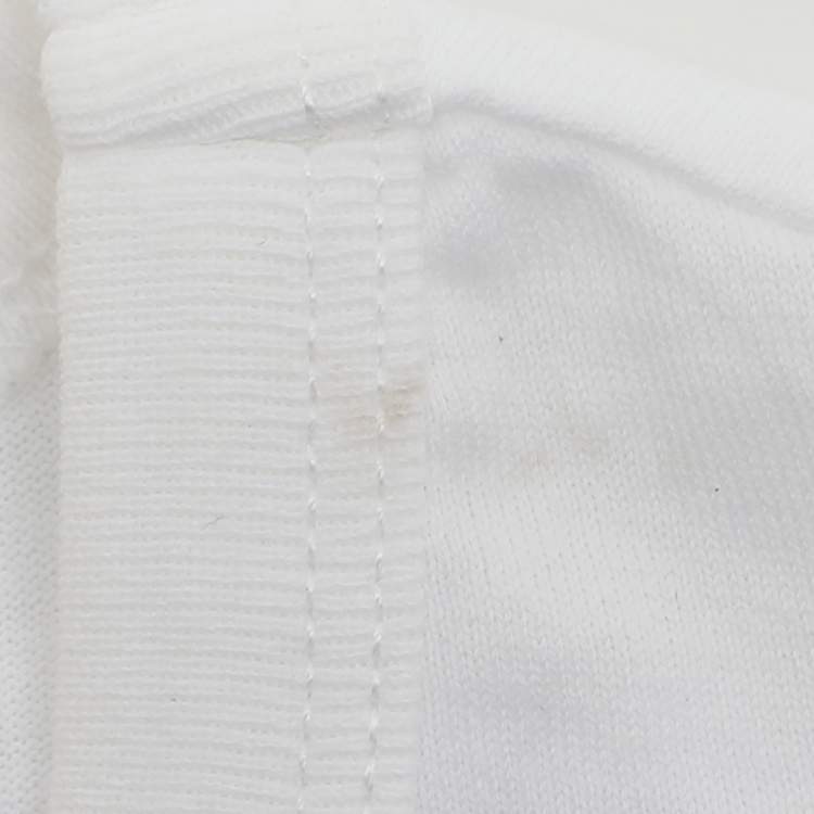 Pre Owned Givenchy White Jersey Heart Logo Embroidered T-Shirt M