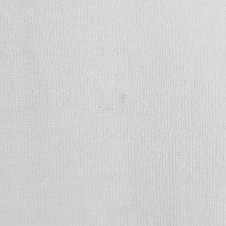 Pre Owned Givenchy White Jersey Heart Logo Embroidered T-Shirt M