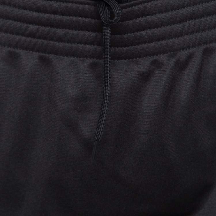 Pre Owned Givenchy Black Knit Drawstring Logo Panel Detail Skirt S