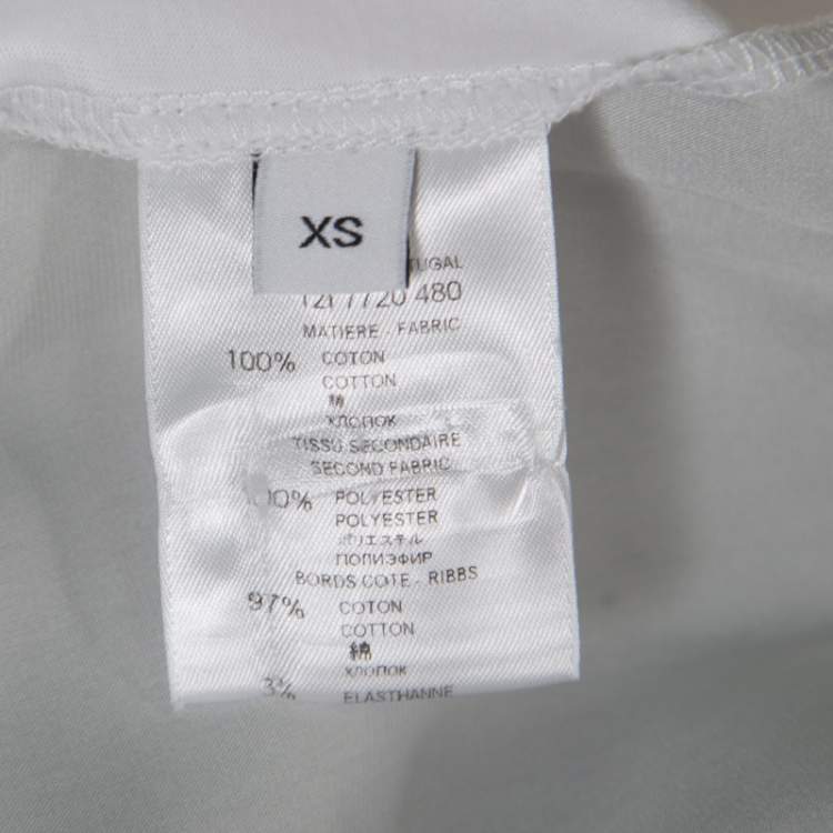 Pre Owned Givenchy White Cotton Braid Printed Detail Sleeveless T Shirt XS