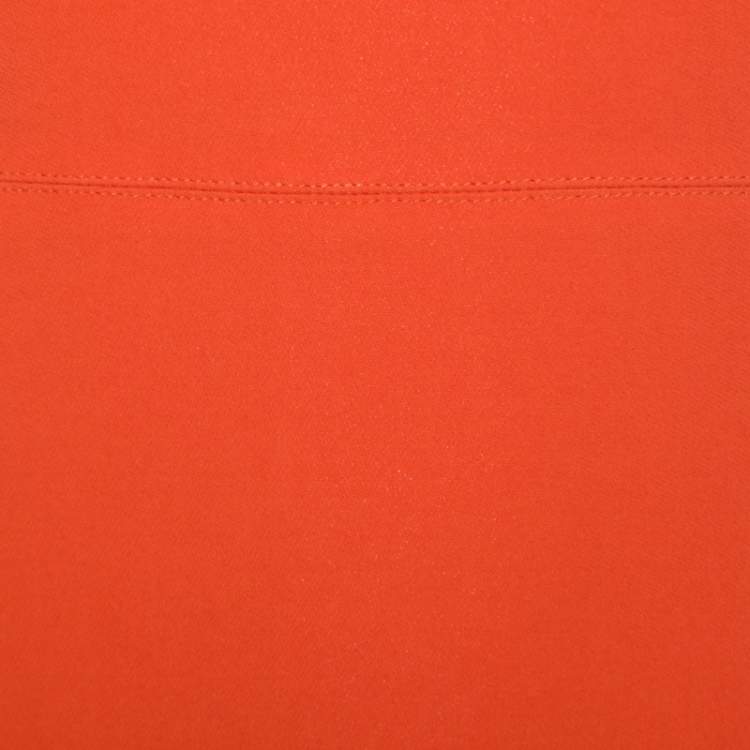 Pre Owned Givenchy Bright Orange Stretch Knit Sleeveless Asymmetric Hem Sheath Dress S