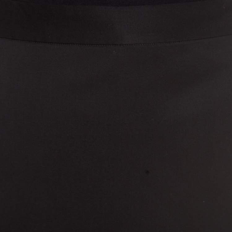 Pre Owned Givenchy Black Wool Skirt Overlay Detail Pants M