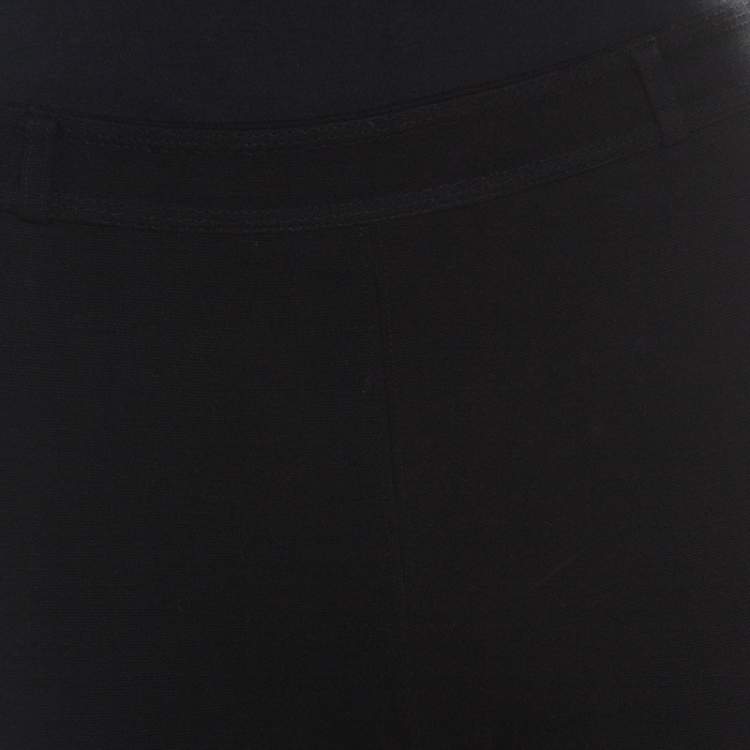 Pre Owned Givenchy Black Stretch Zip Detail Leggings S