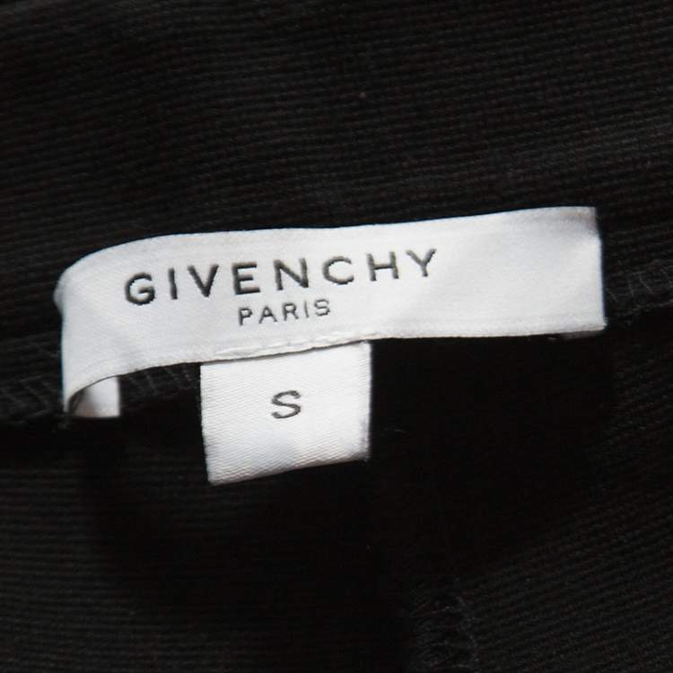 Pre Owned Givenchy Black Stretch Zip Detail Leggings S