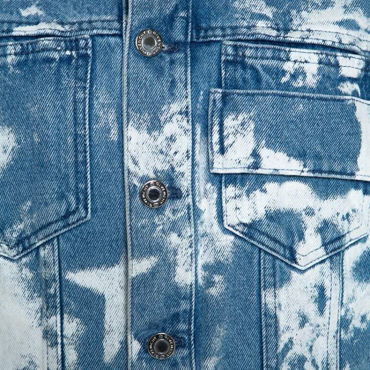 Pre Owned Givenchy Blue Bleached Stars Denim Jacket M