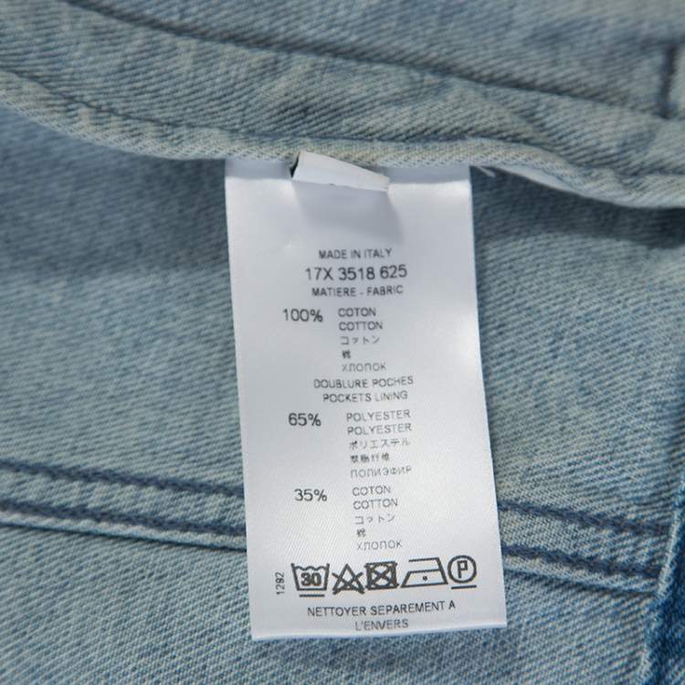 Pre Owned Givenchy Blue Bleached Stars Denim Jacket M