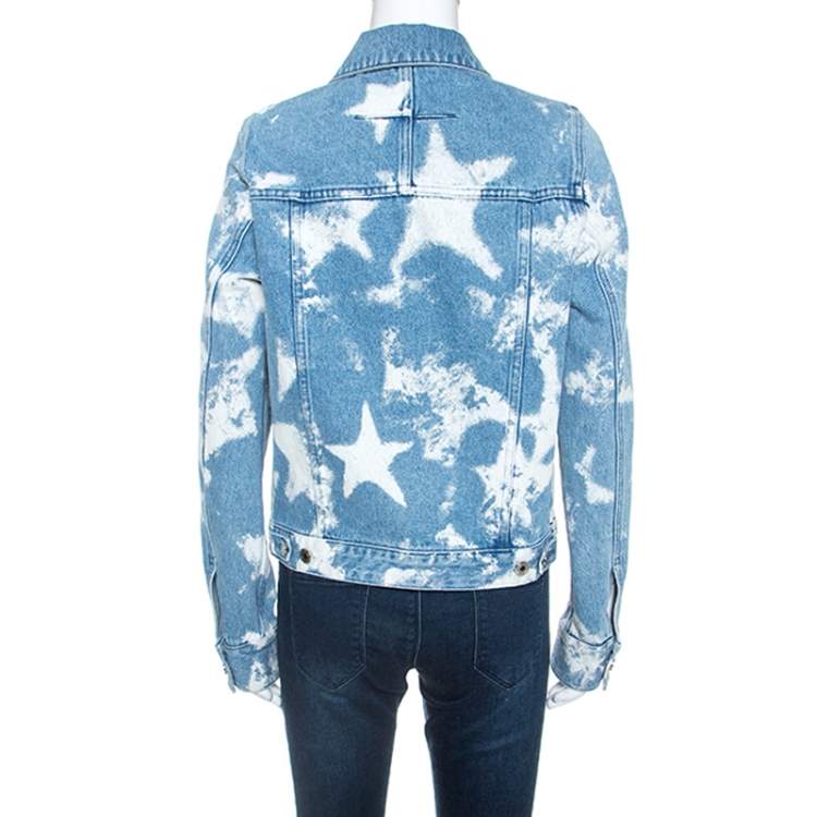 Pre Owned Givenchy Blue Bleached Stars Denim Jacket M