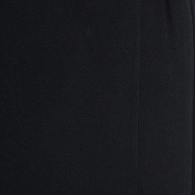 Pre Owned Givenchy Black Crepe Asymmetric Pencil Skirt S