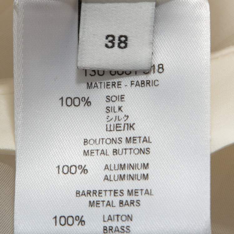 Pre Owned Givenchy Cream Silk Organza One Shoulder Blouse M