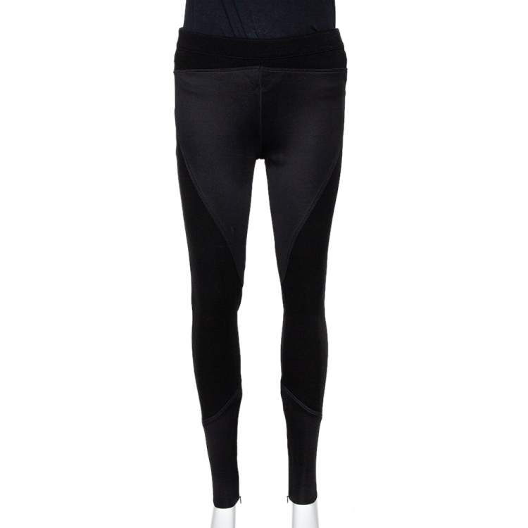 Givenchy Black Stretch Knit Patched Leggings M Givenchy