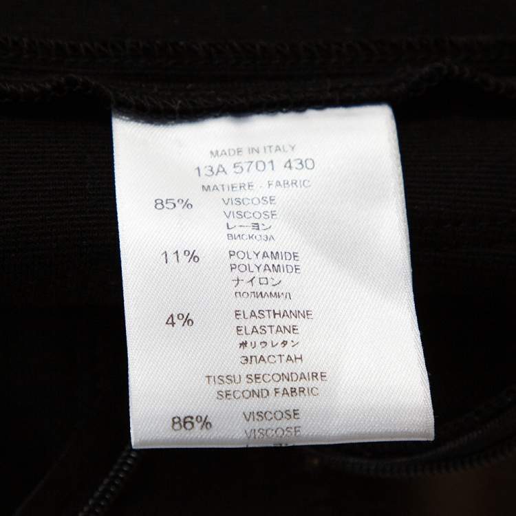 Pre Owned Givenchy Black Stretch Knit Patched Leggings M