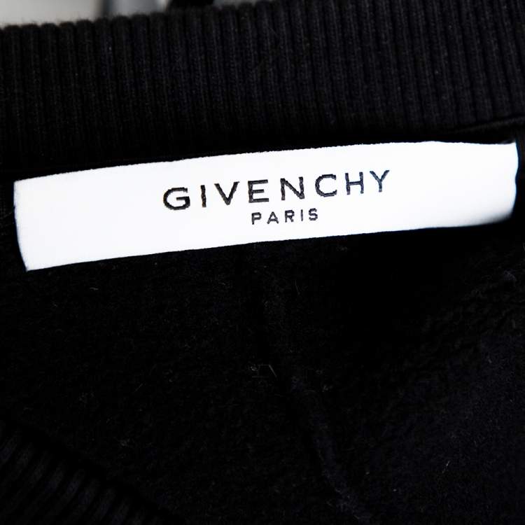 Pre Owned Givenchy Monochrome Knit Geometric Stars Print Sweatshirt L 