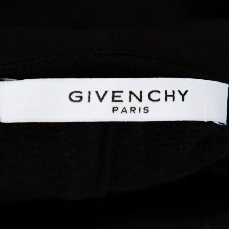 Pre Owned Givenchy Black Floral Moth Print Cotton Sleeveless Hoodie M