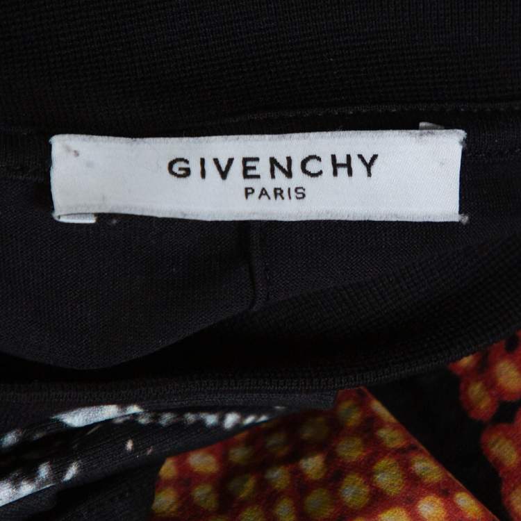 Pre Owned Givenchy Black Cotton Patchwork Portrait Print Crew Neck T Shirt S