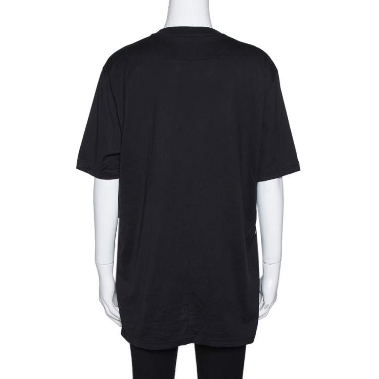 Pre Owned Givenchy Monochrome Cotton Power of Love Oversized T Shirt S