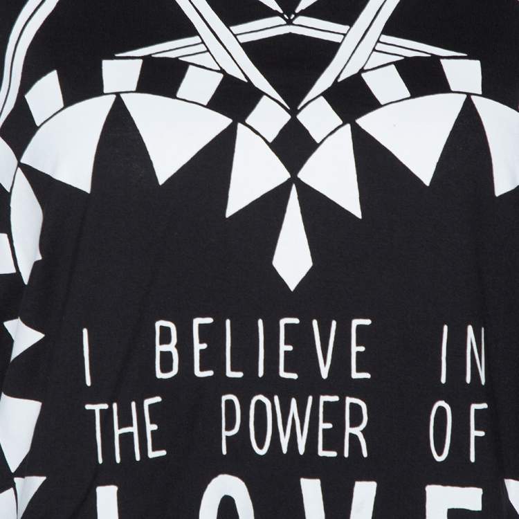 Pre Owned Givenchy Monochrome Cotton Power of Love Oversized T Shirt S