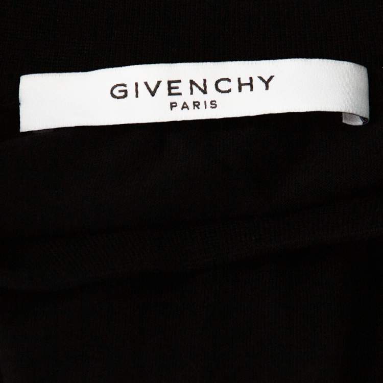 Pre Owned Givenchy Black Floral Print Cotton Crew Neck T-Shirt S
