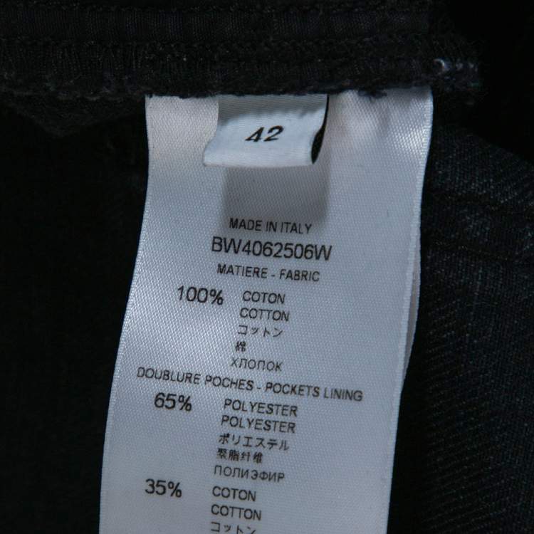 Pre Owned Givenchy Black Denim Distressed Hem Fitted Skirt L
