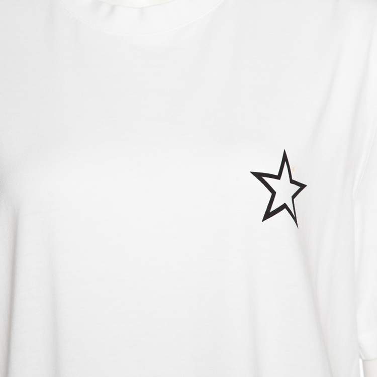 Pre Owned Givenchy White Cotton Star Print Crew Neck T Shirt M 