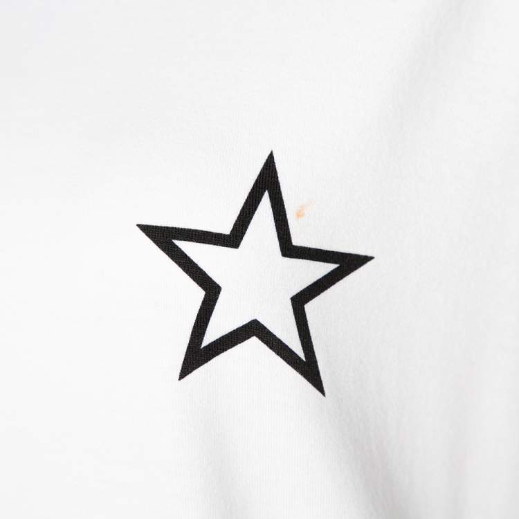 Pre Owned Givenchy White Cotton Star Print Crew Neck T Shirt M 