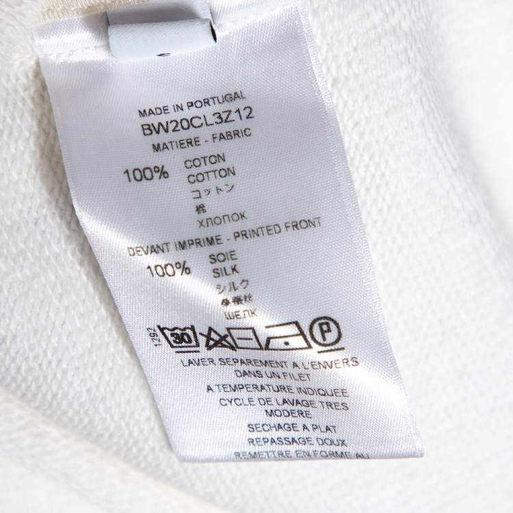Pre Owned Givenchy Cream Flying Cat Print Cotton Sweater Dress S