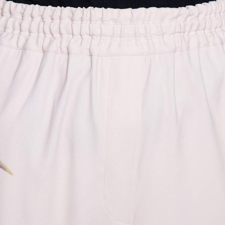 Pre Owned Givenchy Rose Pink Crepe Birds of Paradise Trousers L