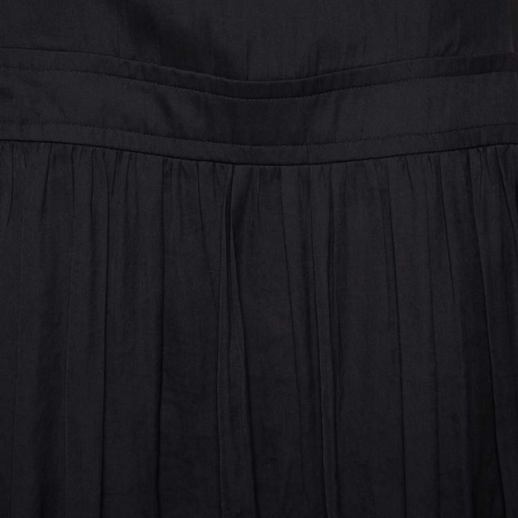 Pre Owned Givenchy Black Chiffon Cross Tie Detail Drop Waist Sleeveless Dress M