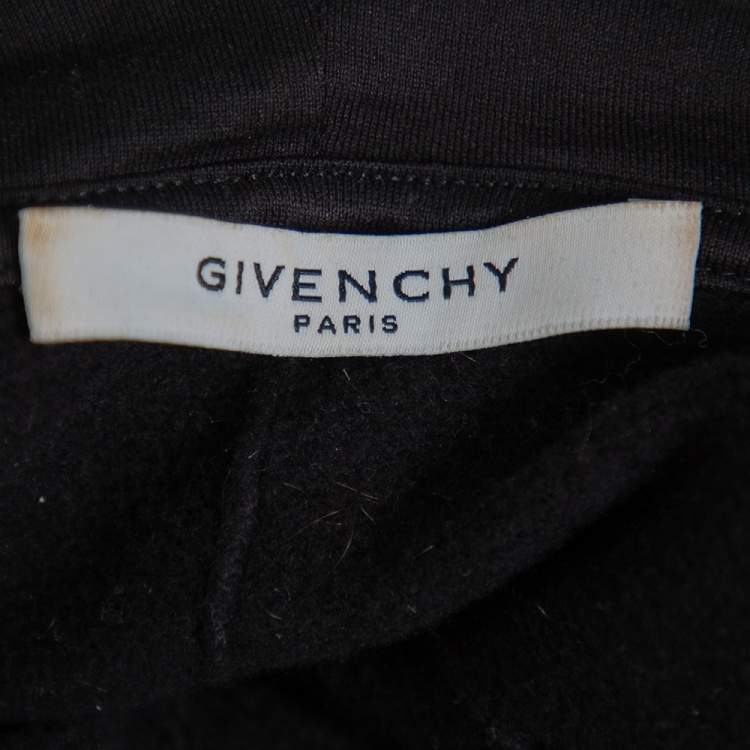 Pre Owned Givenchy Black Cotton Rottweiler Print Sleeveless Hoodie S