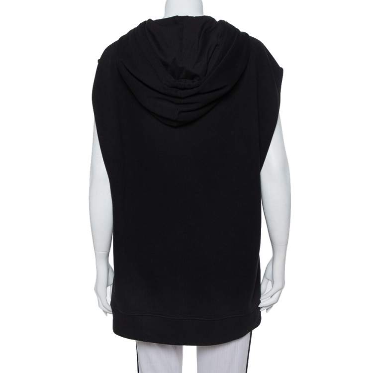Pre Owned Givenchy Black Cotton Rottweiler Print Sleeveless Hoodie S