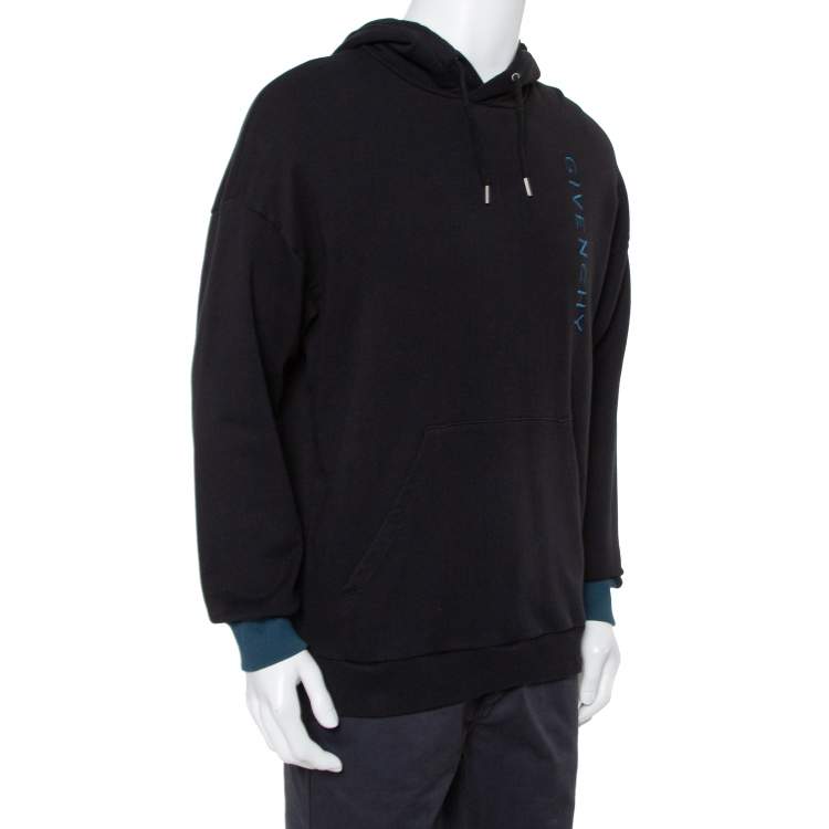 Cotton hooded sweatshirt with contrast logo